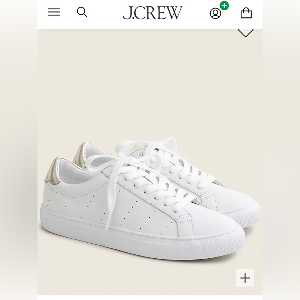 J. Crew White and Gold Women's Sneakers